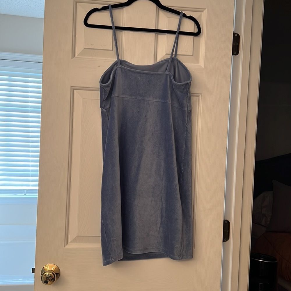 Wild Fable Velvet Blue Bodycon Dress XL - Picture 2 of 4